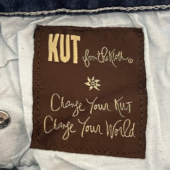 KUT From The Kloth Jeans Women’s 10 Blue Denim Ankle Straight Distressed Stretch - Picture 15 of 16